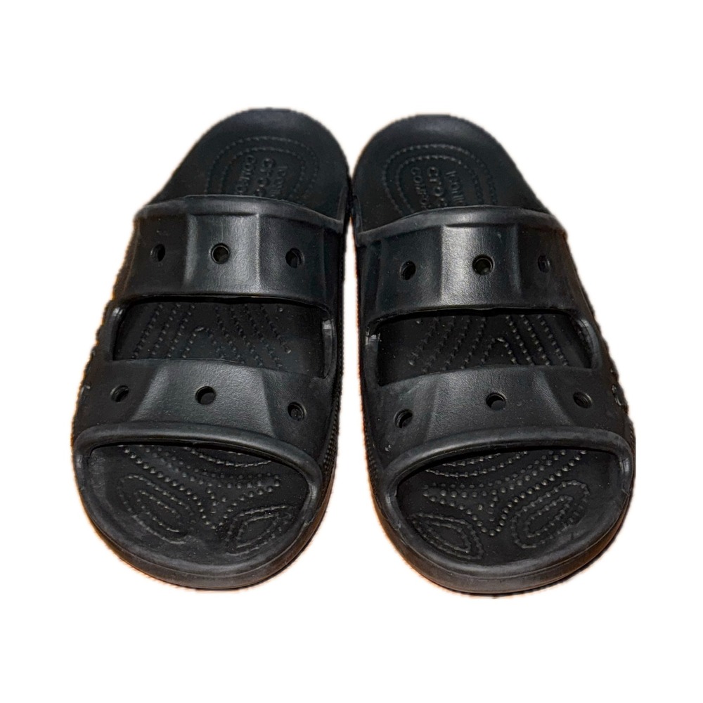 Crocs Classic Sandal Black Two Strap Slide Sandals Mens 7 Womens 9